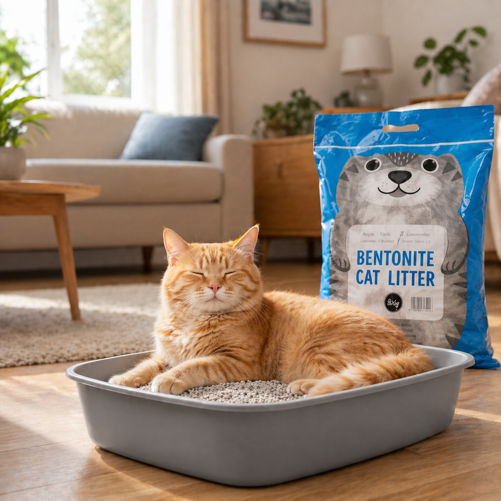 Bentonite Clumping Cat Litter for Cats, Superior Odor Control, Low Dust Formula, Fast Absorbent, Strong Clumping, Easy Scoop, Long Lasting, Premium 5KG