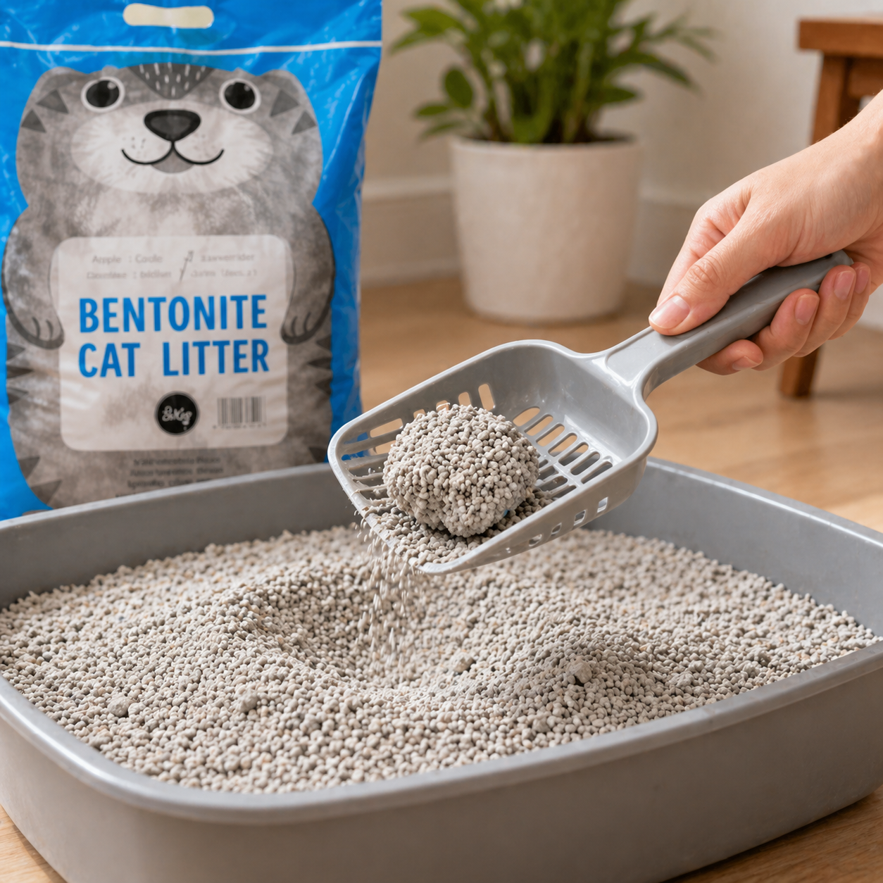 Bentonite Clumping Cat Litter for Cats, Superior Odor Control, Low Dust Formula, Fast Absorbent, Strong Clumping, Easy Scoop, Long Lasting, Premium 5KG