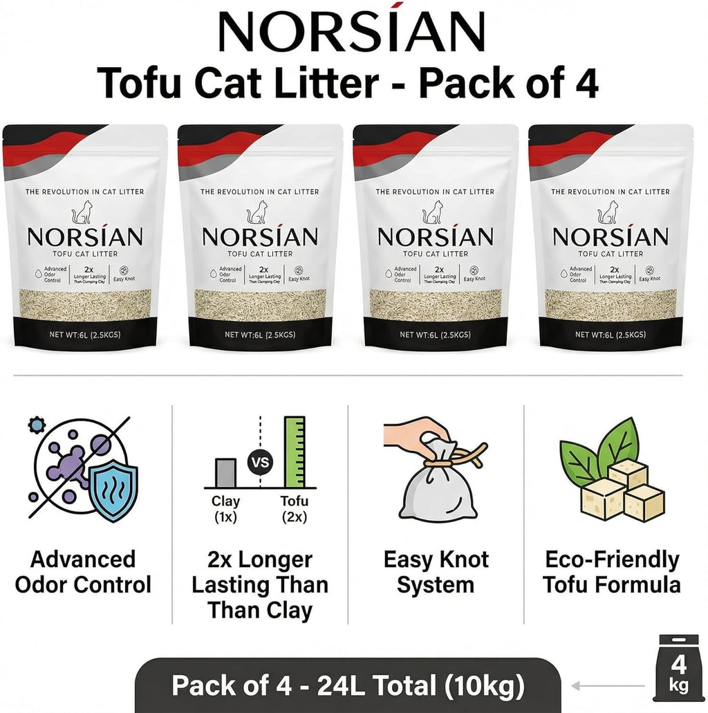 Tofu Cat Litter Pack of 4 for Cats, Clumping, Odor Control, Low Dust, Flushable, Lavender Green Tea Peach Original Scents