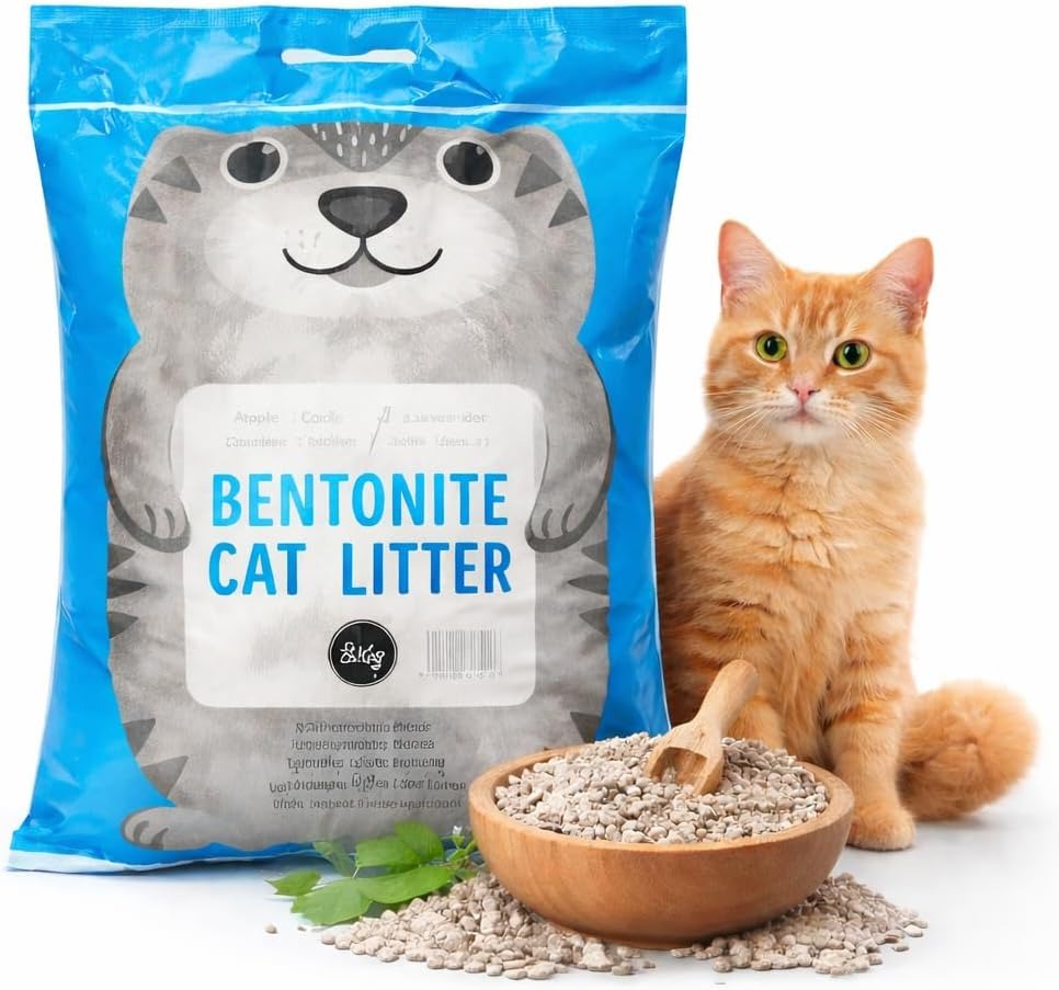 Bentonite Clumping Cat Litter for Cats, Superior Odor Control, Low Dust Formula, Fast Absorbent, Strong Clumping, Easy Scoop, Long Lasting, Premium 5KG