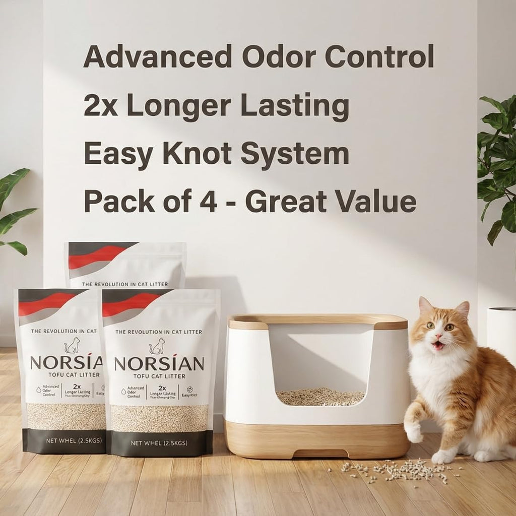 Tofu Cat Litter Pack of 4 for Cats, Clumping, Odor Control, Low Dust, Flushable, Lavender Green Tea Peach Original Scents